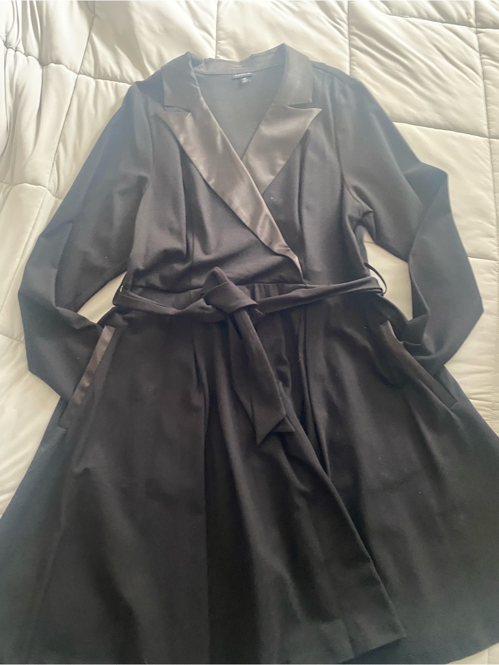 torrid Black Wrap Dress with Satin Lapel